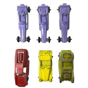 Lot of 6 Tootsie Toys Metal Car Collection Fith Abarth 3 Wedge Dragster Roadster